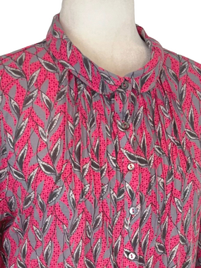 White Stuff pink leaf-print shirt